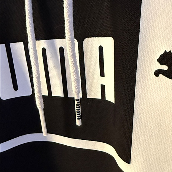 NWT Puma Black Signature Logo Hoodie Sweatshirt Men's S - Picture 4 of 11